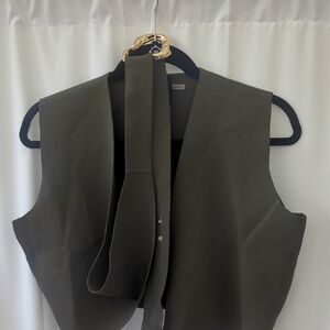 Aleeza Paris Olive Green Wrap Vest with Gold Buckle SIZE XL NWT
